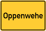 Place name sign Oppenwehe