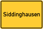 Place name sign Siddinghausen, Kreis Büren, Westfalen