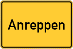 Place name sign Anreppen