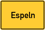 Place name sign Espeln
