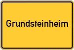 Place name sign Grundsteinheim