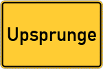 Place name sign Upsprunge