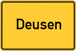 Place name sign Deusen