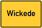 Place name sign Wickede