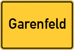 Place name sign Garenfeld, Westfalen