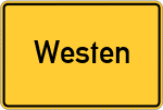 Place name sign Westen