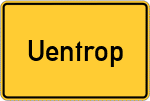 Place name sign Uentrop, Westfalen