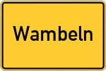 Place name sign Wambeln