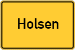 Place name sign Holsen