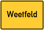Place name sign Weetfeld