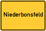 Place name sign Niederbonsfeld