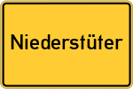 Place name sign Niederstüter