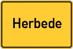 Place name sign Herbede
