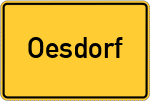Place name sign Oesdorf, Westfalen