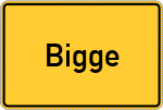 Place name sign Bigge