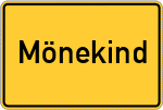Place name sign Mönekind