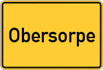 Place name sign Obersorpe