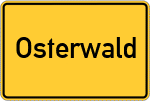 Place name sign Osterwald, Sauerland