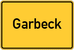 Place name sign Garbeck, Sauerland