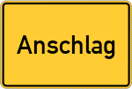 Place name sign Anschlag, Westfalen