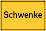 Place name sign Schwenke