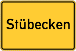 Place name sign Stübecken