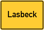Place name sign Lasbeck