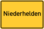 Place name sign Niederhelden