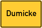 Place name sign Dumicke, Biggesee