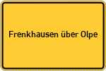 Place name sign Frenkhausen über Olpe, Biggesee
