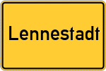 Place name sign Lennestadt