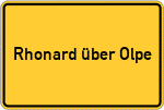Place name sign Rhonard über Olpe, Biggesee