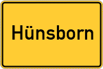 Place name sign Hünsborn