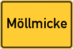Place name sign Möllmicke, Kreis Olpe, Biggesee
