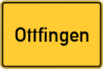 Place name sign Ottfingen, Westfalen