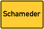 Place name sign Schameder