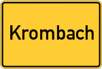 Place name sign Krombach, Westfalen