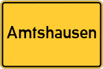 Place name sign Amtshausen