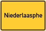 Place name sign Niederlaasphe