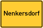 Place name sign Nenkersdorf, Kreis Siegen, Westfalen