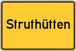 Place name sign Struthütten, Siegerland