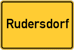 Place name sign Rudersdorf, Westfalen