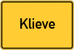 Place name sign Klieve