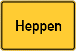 Place name sign Heppen