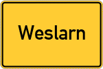 Place name sign Weslarn