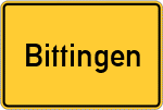 Place name sign Bittingen