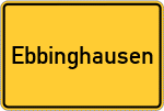 Place name sign Ebbinghausen, Kreis Lippstadt