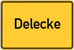 Place name sign Delecke, Möhnesee