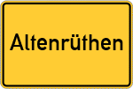 Place name sign Altenrüthen