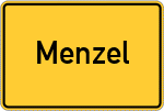 Place name sign Menzel